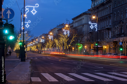 Andrassy road in the morning, Budapest, Hungary
