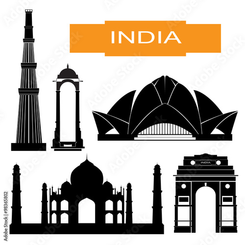 Indian main attraction silhouettes