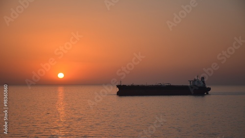 Sunset and ship