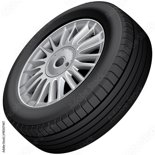 Wheel and tire isolated
