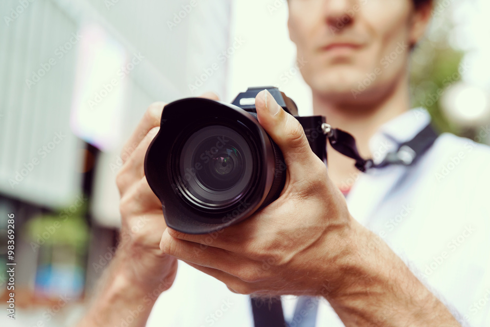 Male photographer taking picture Male photographer taking picture