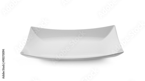 empty white plate on white background