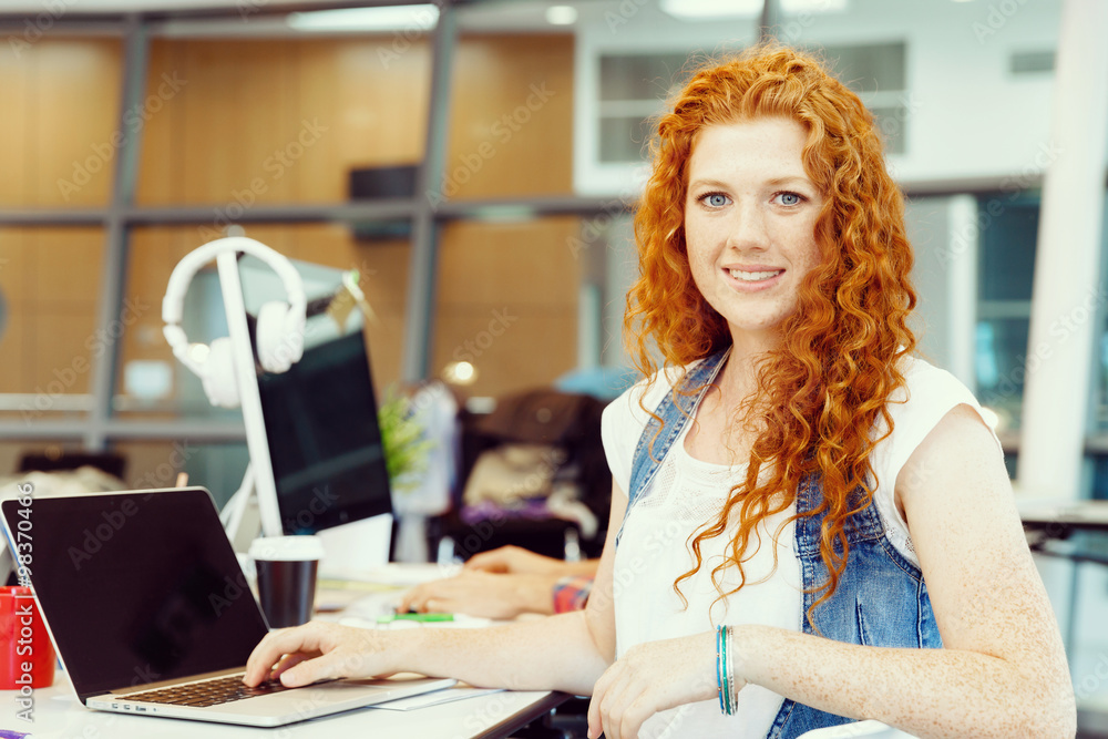 Creative business woman in office Creative business woman in office
