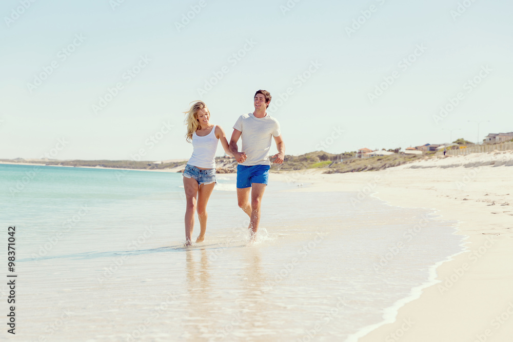 Romantic young couple on the beach
