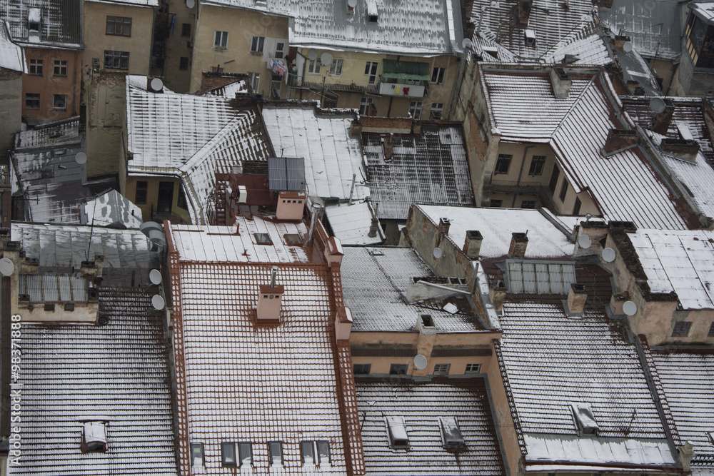 Fototapeta premium Winter view of Lviv