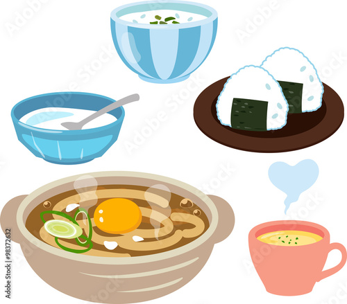 夜食のメニューのセット