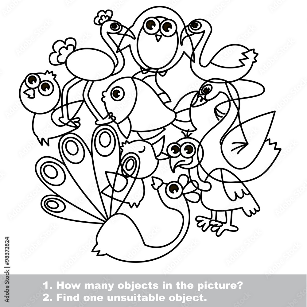 Fototapeta premium Birds mishmash set in vector.