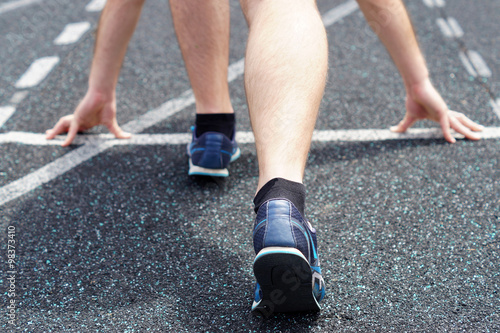 male athlete preparing for race