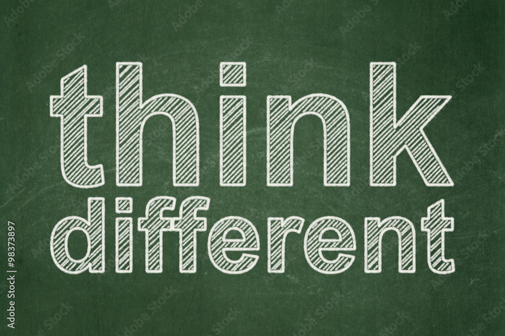 Obraz premium Education concept: Think Different on chalkboard background