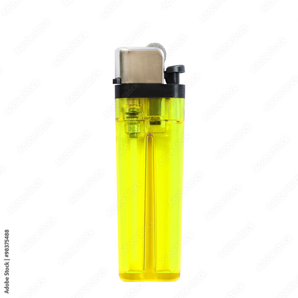 yellow lighters isolated on white background yellow lighters isolated on white background