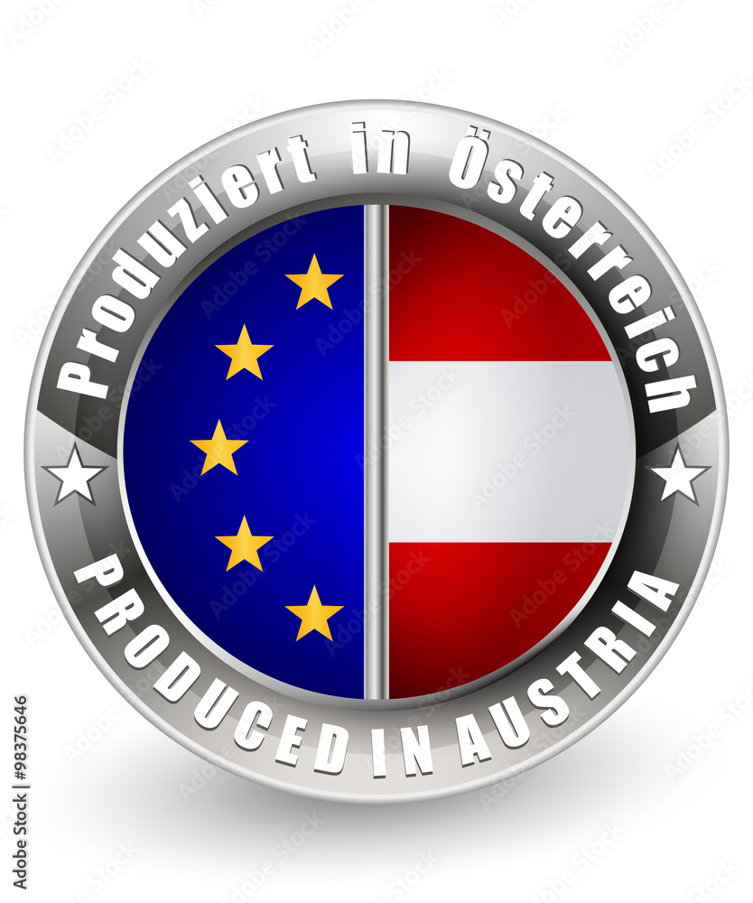 Produced in Austria and EU label Produced in Austria and EU label