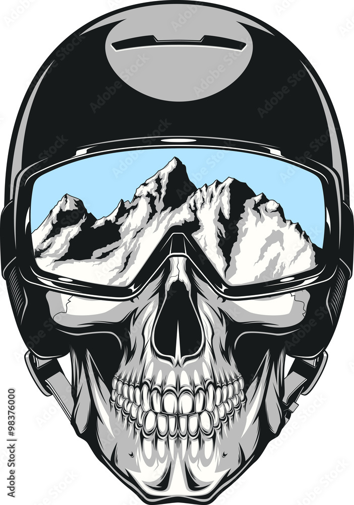 Skull in helmet Stock Vector | Adobe Stock