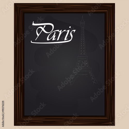 eifel tower  drawing with chalk