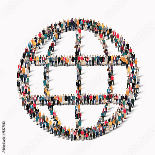 group  people  shape globe