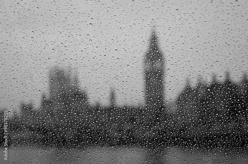 Canvastavla Houses of Parliament in the rain