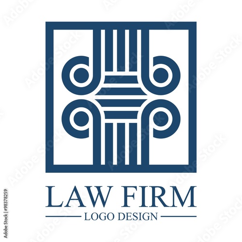 Lawyer, Law, Attorney, Pillar, Square Design Logo Vector