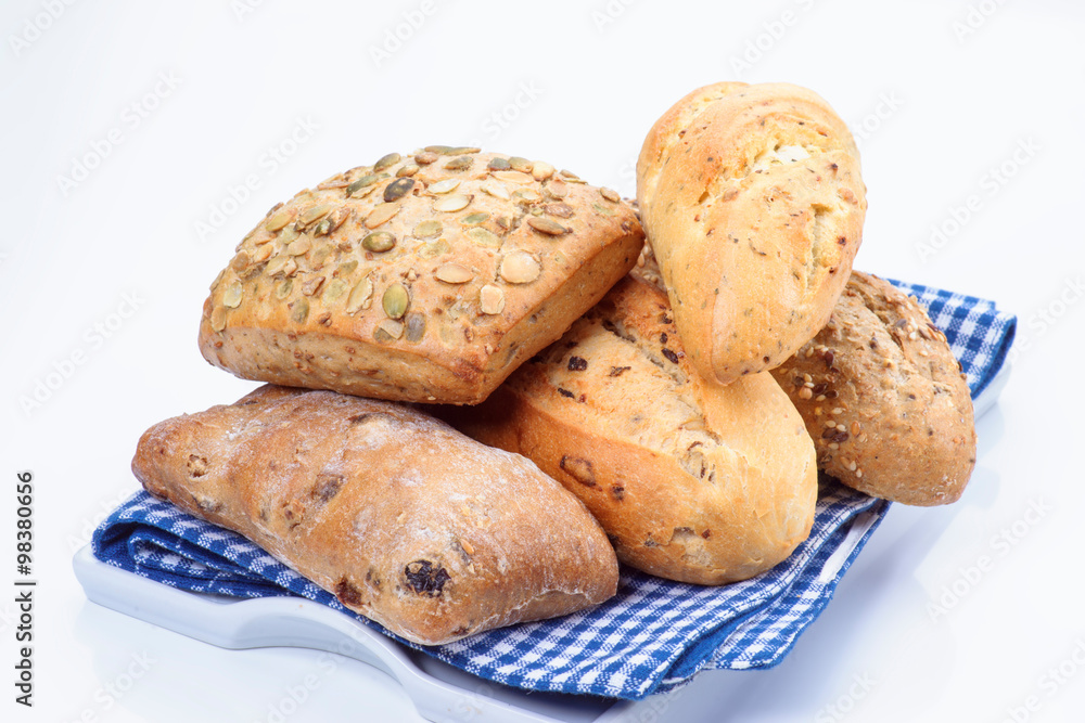 bread with spices on rustic napkin bread with spices on rustic napkin