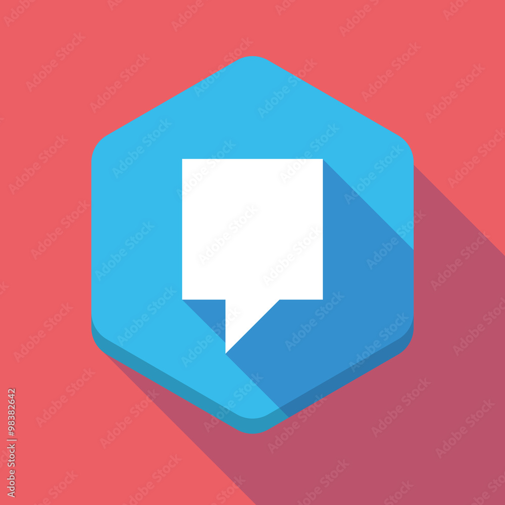 Long shadow hexagon icon with a tooltip Long shadow hexagon icon with a tooltip