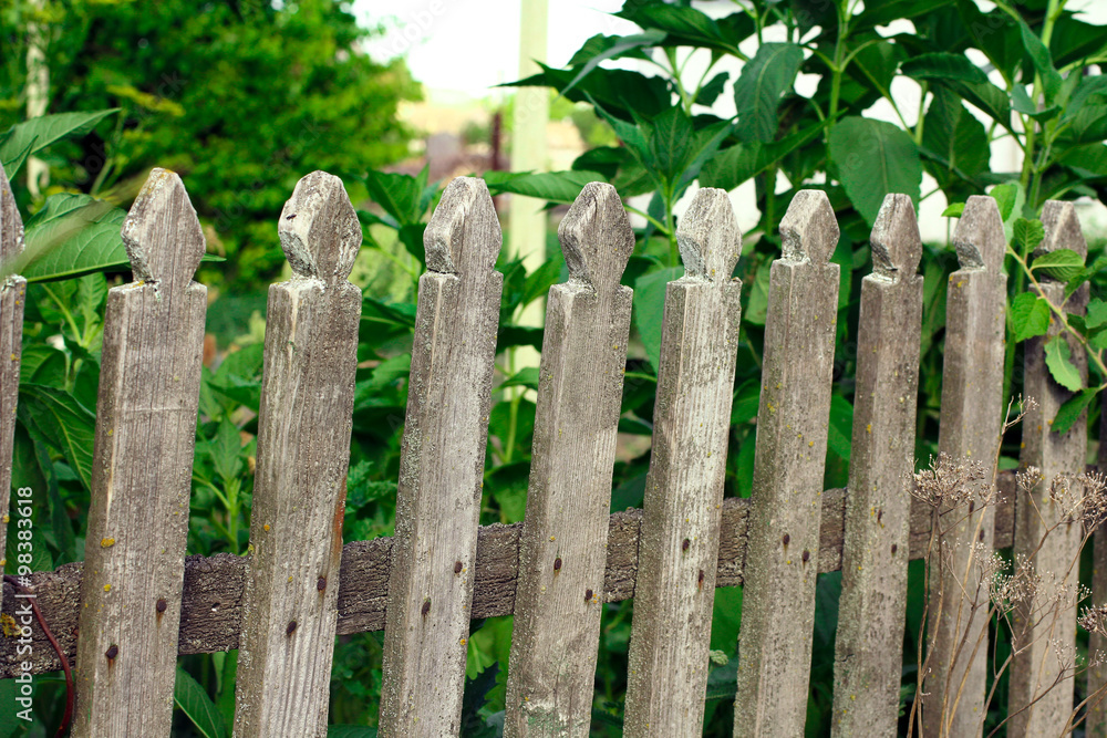 old wooden fence close up