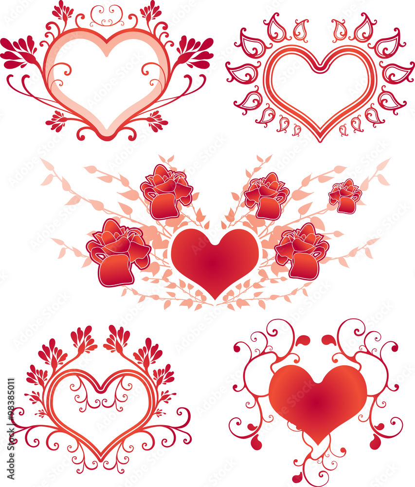 valentine's day design elements.
