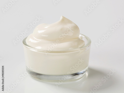 White cream in a bowl