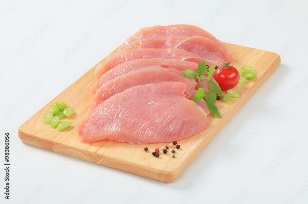 Raw turkey breast steaks Raw turkey breast steaks