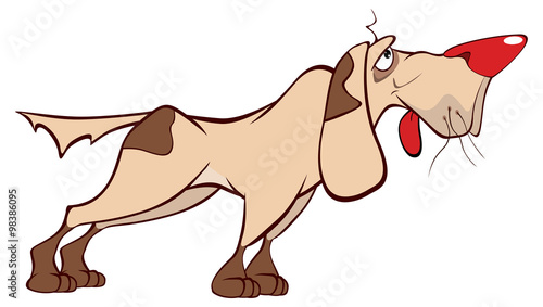 a hunting dog. Cartoon