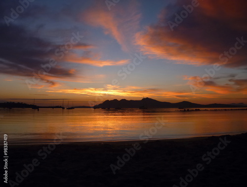 beautifulu colorful sunrise at mallorca beach © luciezr