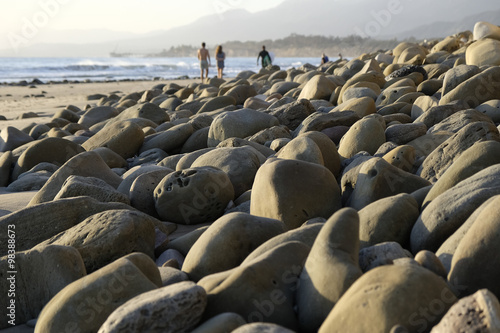 Close-up of rocks on Rincon Beach, CA