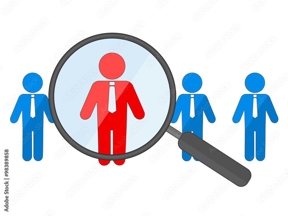 People and magnifying glass concept, vector illustration, white background. People and magnifying glass concept, vector illustration, white background.