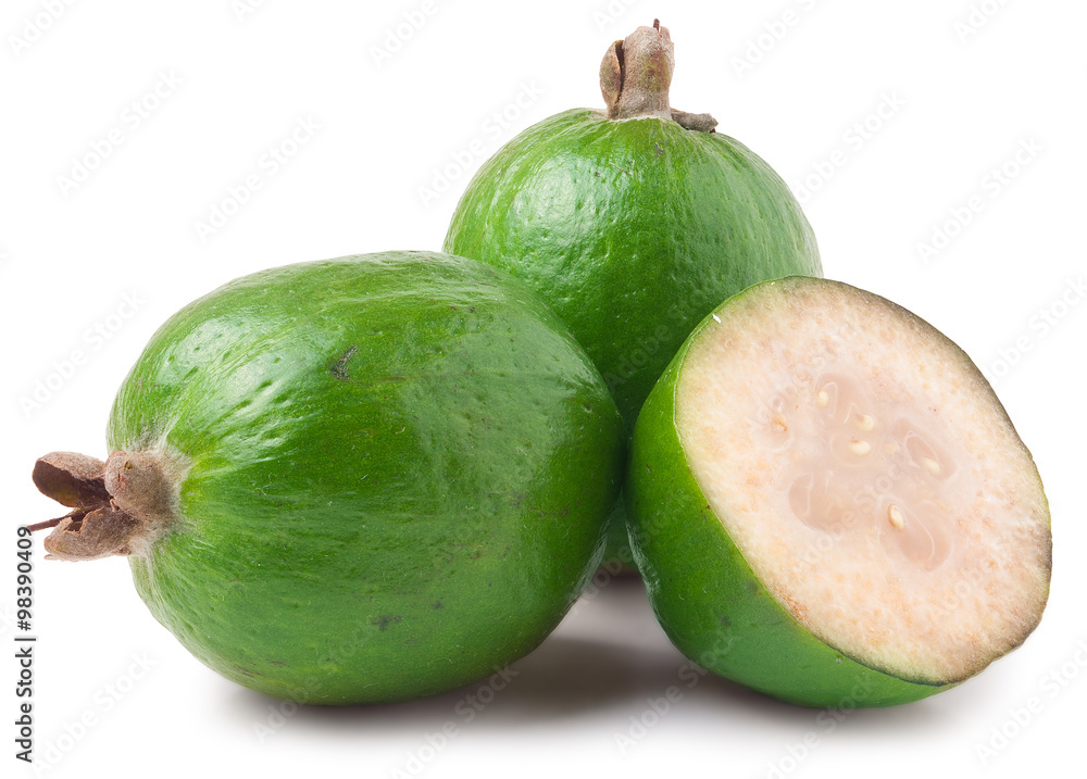 tasty feijoa isolated on the white background tasty feijoa isolated on the white background