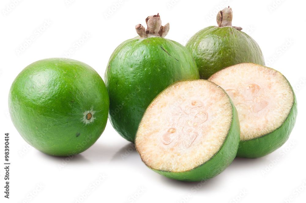 tasty feijoa isolated on the white background tasty feijoa isolated on the white background