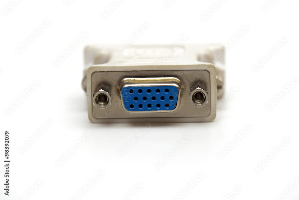 VGA adapter on the white background VGA adapter on the white background