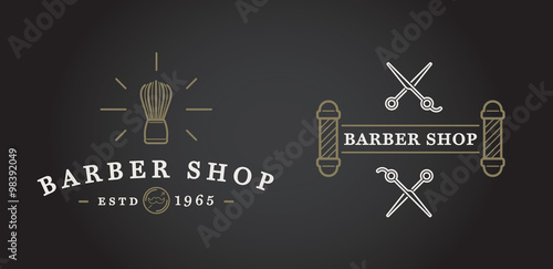 Set of Vector Barber Shop Elements and Shave Shop Icons Illustration can be used as Logo or Icon in premium quality