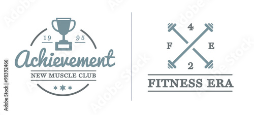 Set of Vector Fitness Aerobics Gym Elements and Fitness Icons Illustration can be used as Logo or Icon in premium quality