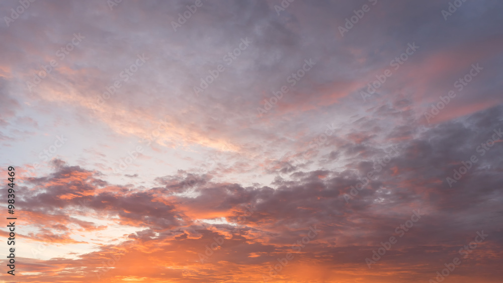 Bright sunset with dramatic cloudscape
