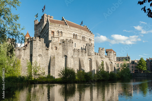 Medieval castle Gravensteen (Castle of the Counts) in Gent, Belgium.