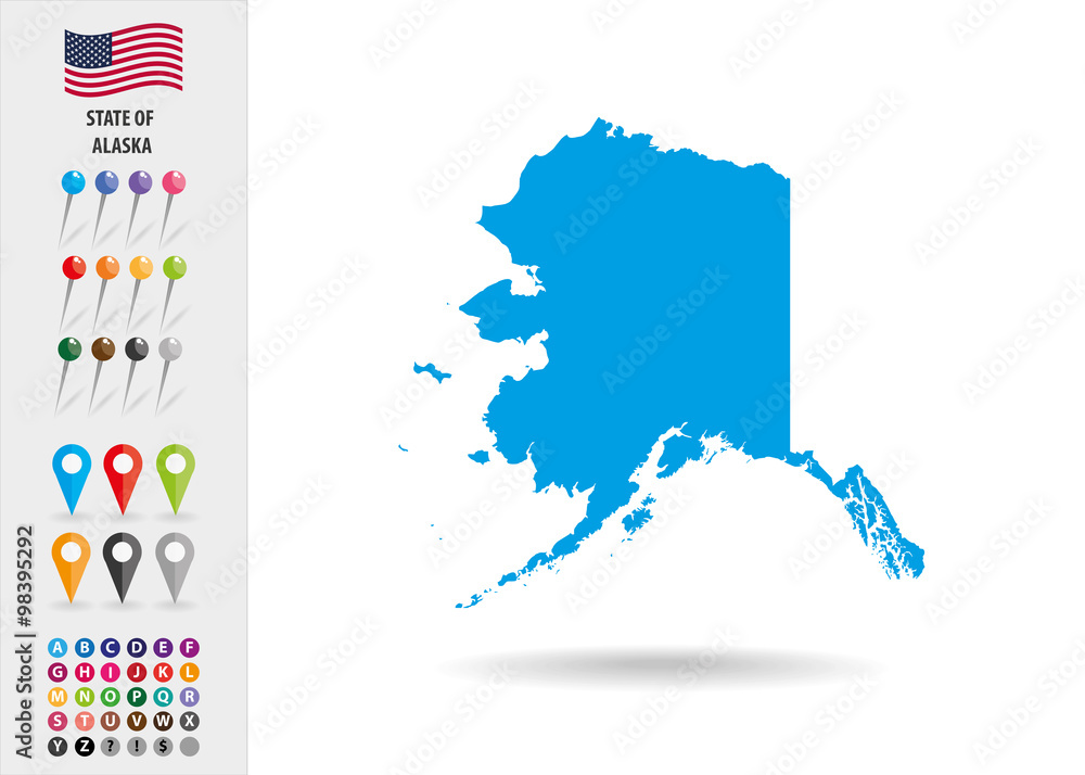 Map State of Alaska USA