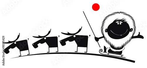 Northman rides on the reindeers