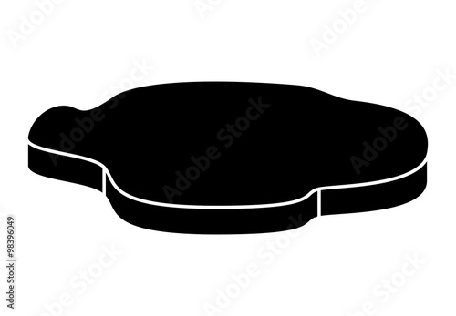 Ice floe silhouette icon, symbol, design. Winter vector illustration isolated on white background.