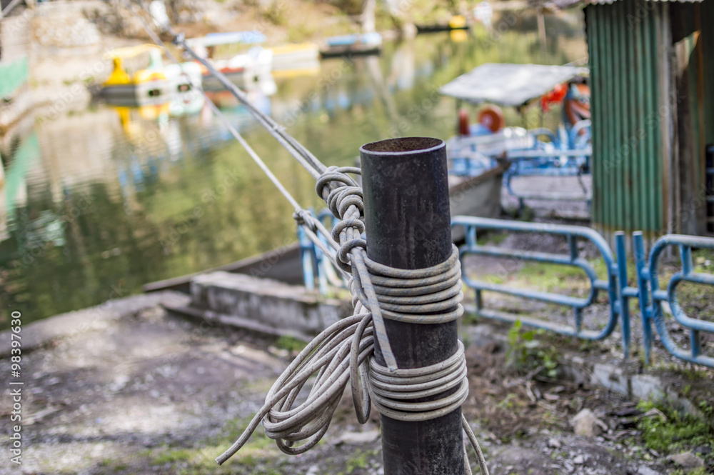 Fototapeta premium Strong rope cable tied