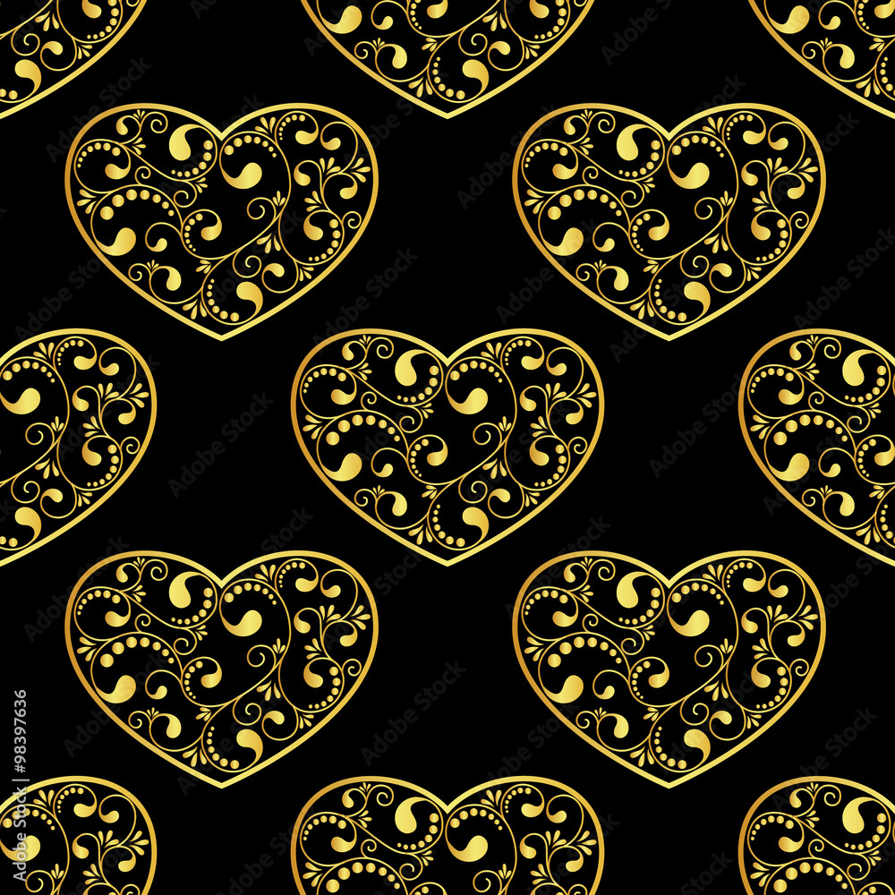 gold hearts seamless gold hearts seamless