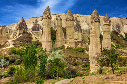 Cappadocia, Anatolia, Turkey. Volcanic mountains in Goreme 