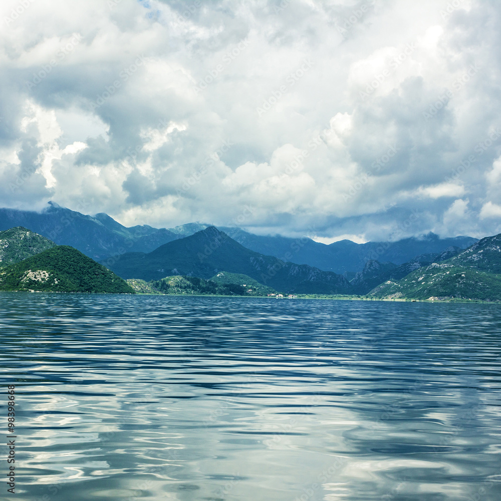 Obraz premium Skadar lake evening landscape, Montenegro
