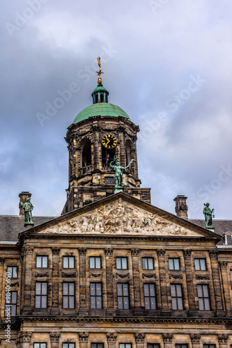 Royal Palace (1655) at Dam Square in Amsterdam, Netherlands.
