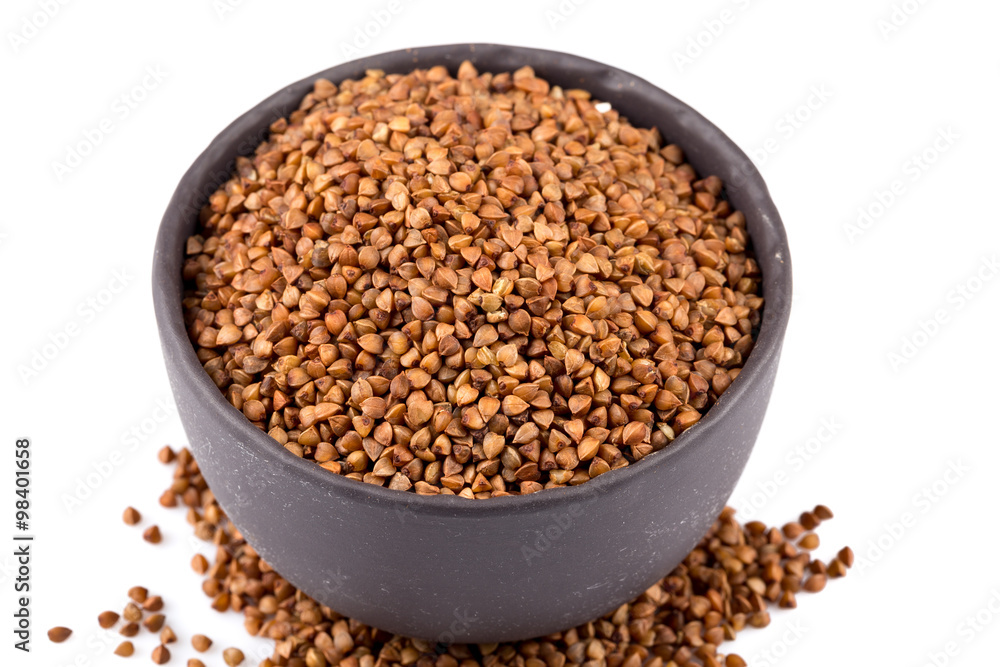 Buckwheat groats in a bowl Buckwheat groats in a bowl
