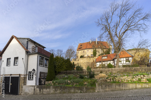 Street view of Hornburg, a old medieval town in Lower Saxony located on the German Timber-Frame Road.