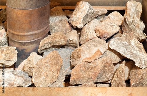 Sauna stove with stones