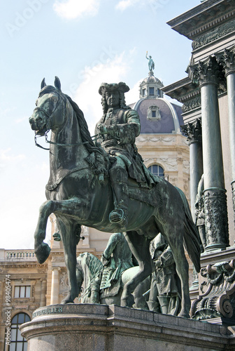 VIENNA, AUSTRIA - APRIL 22, 2010: Detail of Maria Theresa monument in Maria-Thesienplatz, Vienna, Austria