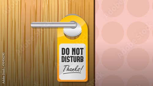 cartoon vector illustration of a do not disturb door